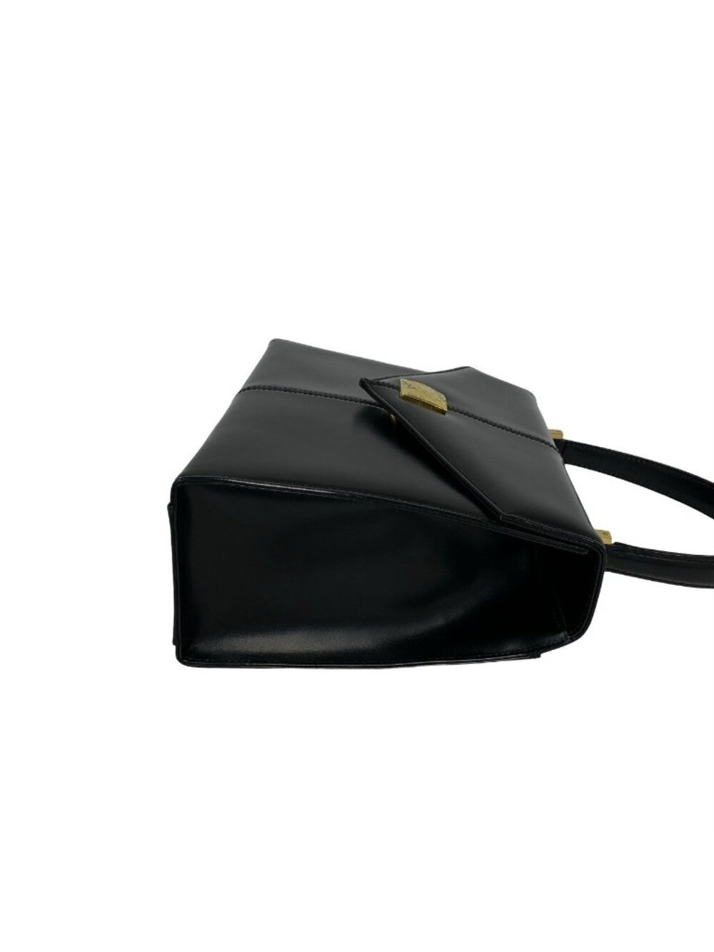 Saint Laurent Vintage YSL Logo Leather Handbag Black - Picture 6 of 10